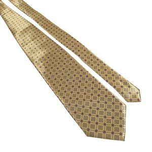 Bordeaux Mens Necktie Accessory Shiny Yellow Red Office Work Casual Dad Gift